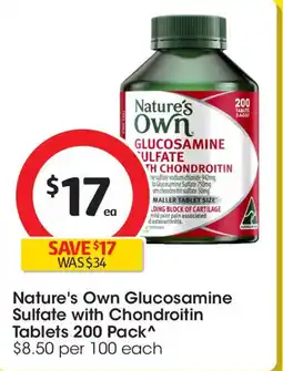 Coles Nature's Own Glucosamine Sulfate with Chondroitin Tablets offer