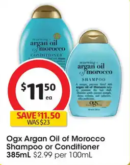 Coles Ogx argan oil of morocco shampoo or conditioner offer