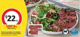 Coles No added hormones beef rump steak offer