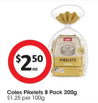 Coles Coles pikelets 8 pack offer