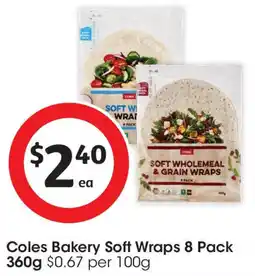 Coles Coles bakery soft wraps offer