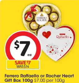 Coles Ferrero raffaello or rocher heart gift box offer