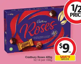 Coles Cadbury roses offer