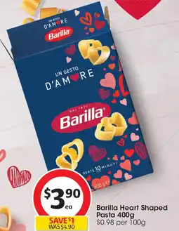 Coles Barilla heart shaped pasta offer