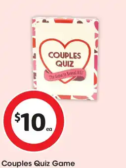 Coles Couples quiz game offer