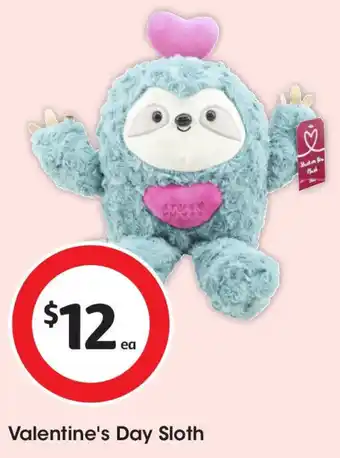 Coles Valentine's day sloth offer