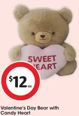 Coles Valentine's day bear with candy heart offer