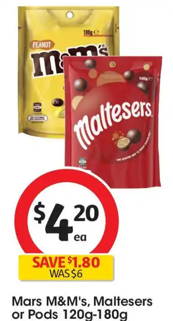 Coles Mars m&m's, maltesers or pods offer