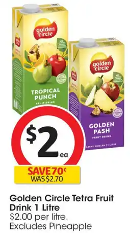 Coles Golden circle tetra fruit drink offer