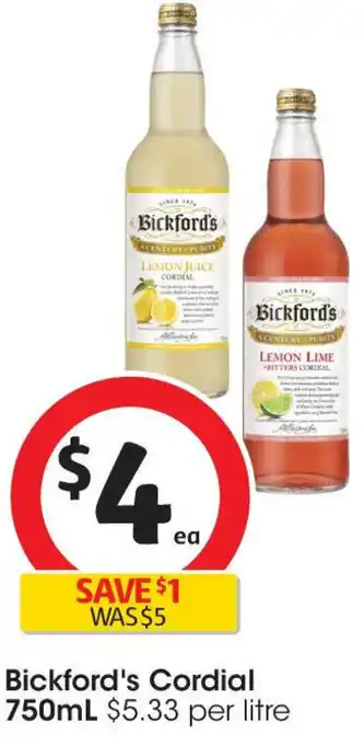 Coles Bickford's cordial offer