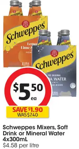 Coles Schweppes mixers, soft drink or mineral water offer