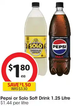 Coles Pepsi or solo soft drink offer