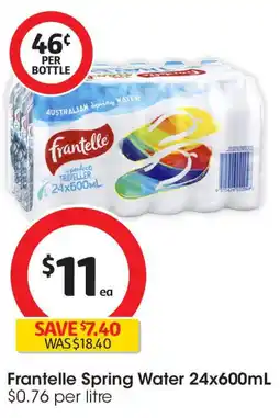 Coles Frantelle spring water offer