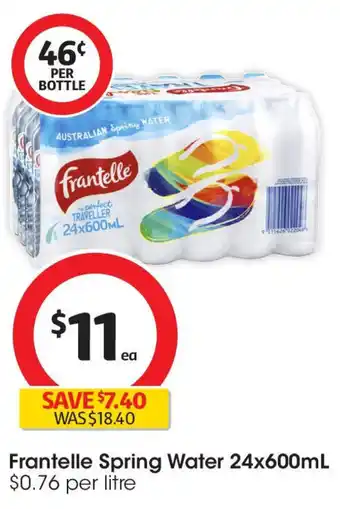 Coles Frantelle spring water offer