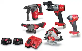 Total Tools Milwaukee 18v fuel 5 piece 2x5.0ah combo kit offer