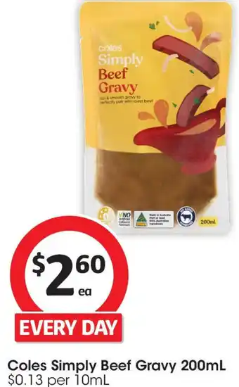 Coles Coles simply beef gravy offer