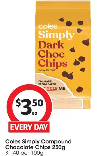 Coles Coles simply compound chocolate chips offer