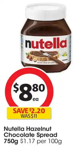 Coles Nutella hazelnut chocolate spread offer