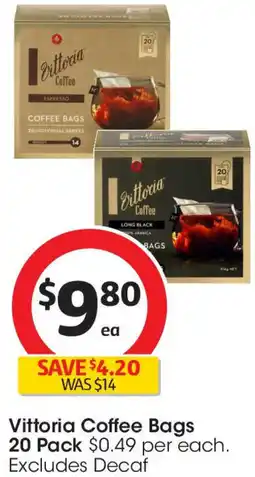 Coles Vittoria coffee bags offer