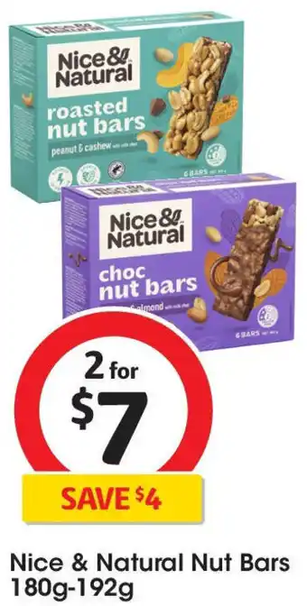 Coles Nice & natural nut bars offer