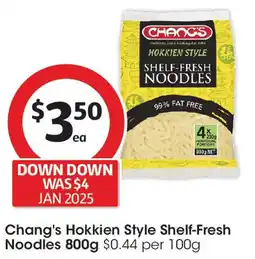 Coles Chang's hokkien style shelf-fresh noodles offer