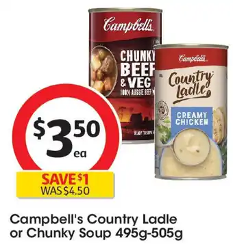 Coles Campbell's country ladle or chunky soup offer