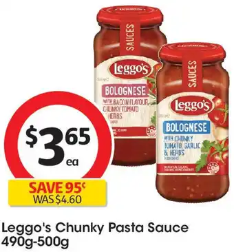 Coles Leggo's chunky pasta sauce offer