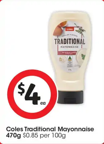 Coles Coles traditional mayonnaise offer