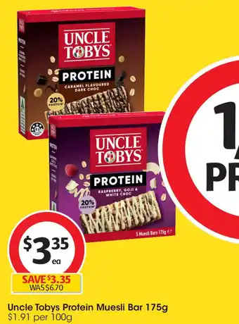 Coles Uncle tobys protein muesli bar offer