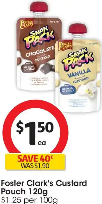 Coles Foster clark's custard pouch offer