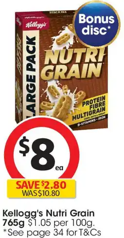 Coles Kellogg's nutri grain offer