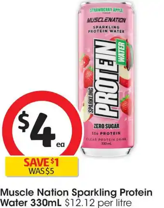 Coles Muscle Nation Sparkling Protein Water offer