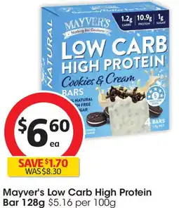 Coles Mayver's low carb high protein bar offer