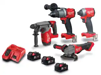 Total Tools Milwaukee 18v fuel 4 piece 3x5.0ah combo kit offer