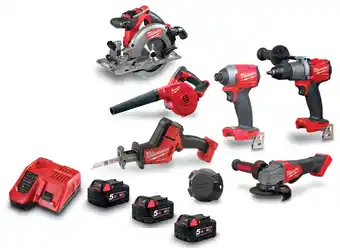 Total Tools Milwaukee 18v fuel 6 piece 3x5.0ah combo kit offer