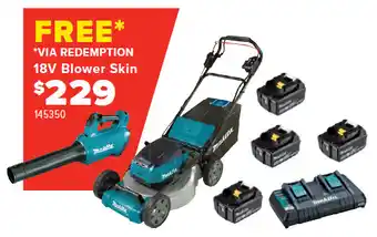 Total Tools Makita 36v (2x18v) 534mm (21") lawn mower 4x5.0ah kit offer