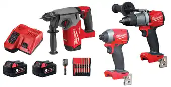 Total Tools Milwaukee 18v fuel 3 piece 2x5.0ah combo kit offer