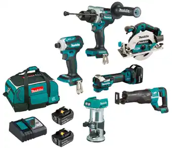Total Tools Makita 18v brushless 6 piece 2x5.0ah combo kit offer