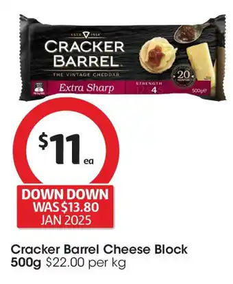 Coles Cracker barrel cheese block offer