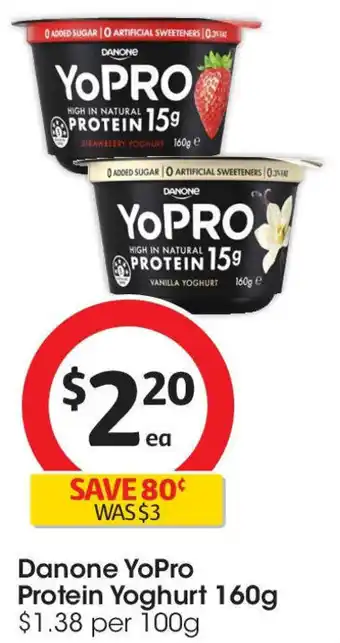 Coles Danone yopro protein yoghurt offer