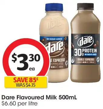 Coles Dare flavoured milk offer