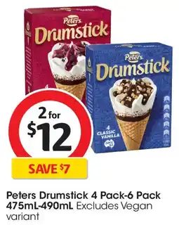 Coles Peters drumstick 4 pack-6 pack offer