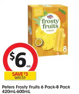 Coles Peters frosty fruits 6 pack-8 pack offer