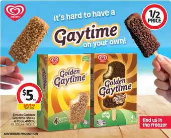 Coles Streets golden gaytime sticks offer