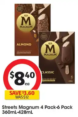 Coles Streets magnum 4 pack-6 pack offer