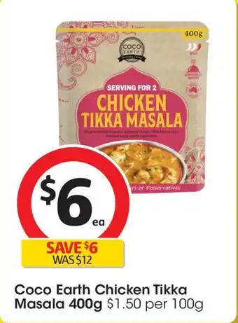 Coles Coco earth chicken tikka masala offer