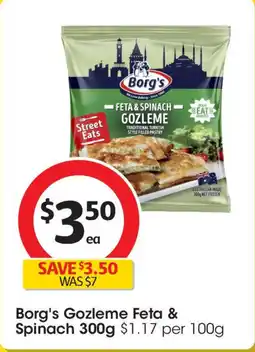 Coles Borg's gozleme feta & spinach offer