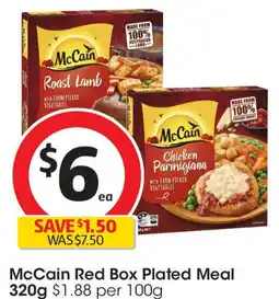 Coles Mccain red box plated meal offer