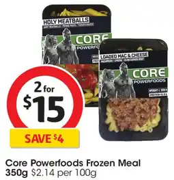 Coles Core powerfoods frozen meal offer