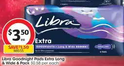 Coles Goodnight pads extra long & wide offer